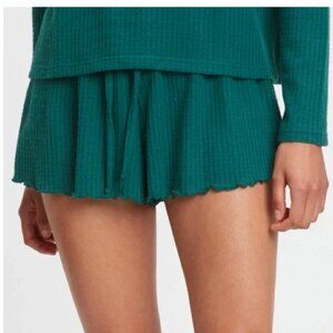 GAP Waffle-Knit Brushed Shorts Green Pine